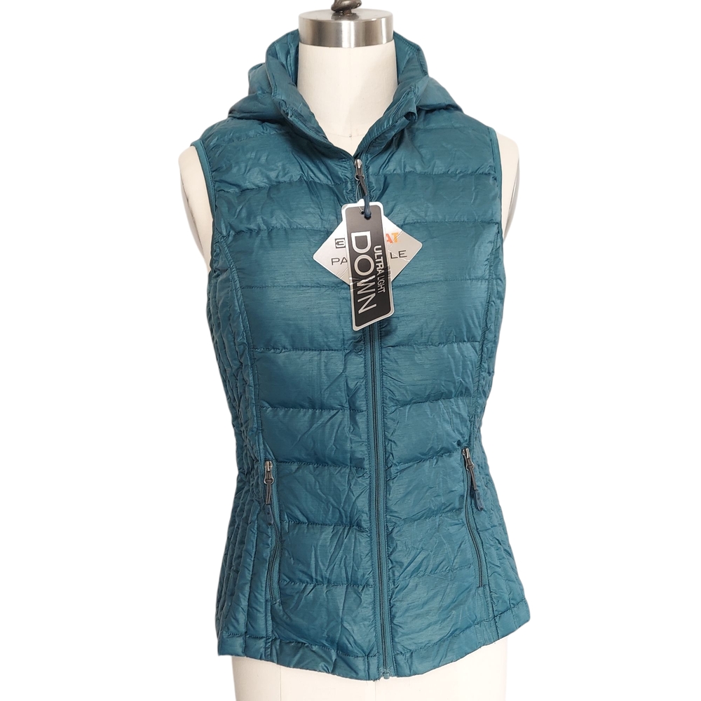 NWT 32 Degree Heat Teal Quilted Packable Hooded Vest